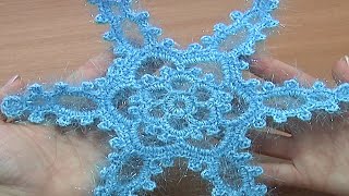 Crochet Big Snowflake Motif Part 1 of 2Crochet Christmas Ornaments [upl. by Samuela]