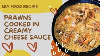 Delicious prawns cookedin a creamy cheese sauce food seafood cooking [upl. by Amairam]