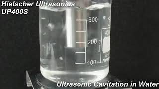 Ultrasonic Cavitation in Water httpswwwhielschercom  Hielscher Sonicator [upl. by Clymer]