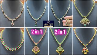 Gold Plated Silver Necklace Sets  2 in 1 Silver Necklace  Gold Plated Silver Jewellery with price [upl. by Acinomaj]