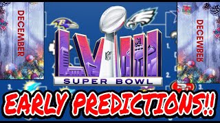 2024 NFL PLAYOFF PREDICTIONS FULL PLAYOFF BRACKETS SUPER BOWL 58 WINNER DECEMBER EDITION [upl. by Nnahs]