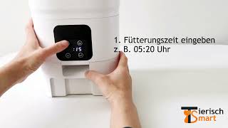 Futterautomat Katze Hund Anleitung automatischer Futterspender mit Timer einfach programmieren [upl. by Arhna]