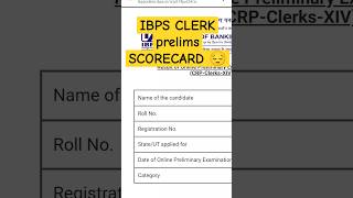 MY IBPS CLERK PRELIMS SCORECARD IBPS CLERK PRELIMS SCORECARD OUTIBPSBANKINGSHORTS [upl. by Shue]