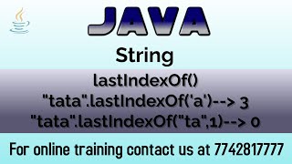 how to find index of last occurence of a character or string in java in hindi  lastIndexOf java [upl. by Gnet]