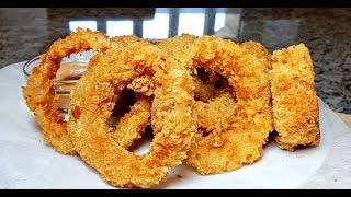 The Crunchiest Onion Rings Ive Ever Made  Extra Crunchy Onion Rings Recipe [upl. by Ahsinert]