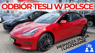 ODBIÓR TESLI w POLSKIM SALONIE W 2023  Model 3 Performance  Ząbki  Pierwsza Jazda i Ładowanie [upl. by Otipaga29]