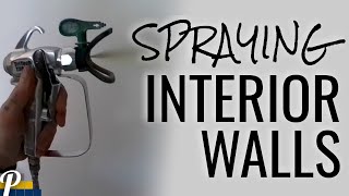 Airless Spraying Interior Walls using a TriTech T380 Airless Spray Gun [upl. by Sivrahc]