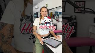 Tattoo Artists Drawing Hello Kitty From Memory ✨ tattooshop tattooartist hellokitty drawing [upl. by Cymbre]