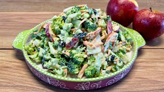 Creamy broccoli salad with apples🥦🍎best broccoli salad recipe [upl. by Nuahsed809]