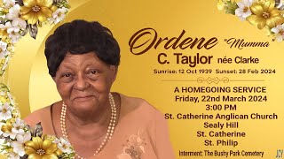 A Service of Thanksgiving for the life of Ordene Taylor [upl. by Opportuna328]