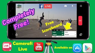 Free Livestreaming  Cricket  Camerafi  Complete tutorial  Scoreboard  facebook  YouTube [upl. by Bocaj]