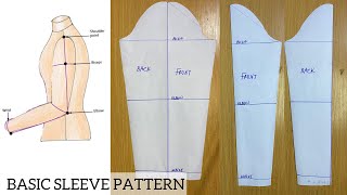 HOW TO draft a Basic Sleeve Pattern  Beginner Friendly [upl. by Solrac551]