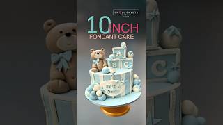 Super cute marshmallow fondant bear with rice crispy baby blocks [upl. by Aehsat]