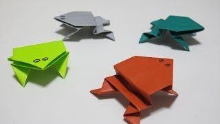 Origami  How to Make a Jumping Frog [upl. by Flanigan]