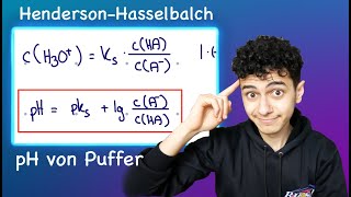 Chemie ABI Niedersachesen Puffergleichung HendersonHasselbalchGleichung pHWert berechnen [upl. by Arlan]