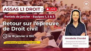 📢 LIVE  Retour sur lépreuve de droit civil  Assas L1 Droit [upl. by Aryt]