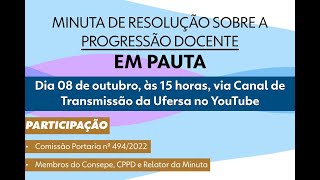 CPPD  Minuta de resolução sobre a progressão docente da Ufersa [upl. by Shewmaker]