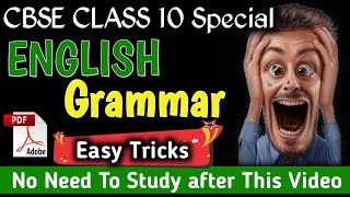 Short Tricks Complete English Grammar  CLASS 10 CBSE  Board Exam 2023 [upl. by Leay]