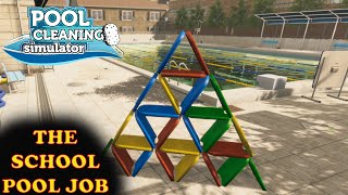 Pool Cleaning Simulator Ep 3 School Pool Those do not go there [upl. by Ellerahs]