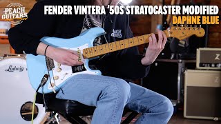 No TalkingJust Tones  Fender Vintera 50s Stratocaster Modified  Maple  Daphne Blue [upl. by Nomelihp]