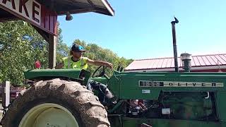 Oliver 1555 on the prony brake at the western Minnesota Steam Threshers Reunion wmstr [upl. by Olivette]