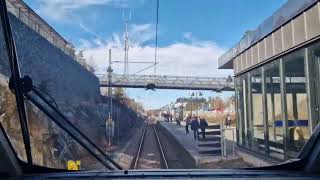 Cabview NynäshamnStockholm pendeltåg stockholm railway train järnväg traindriversview mtr [upl. by Dyolf]