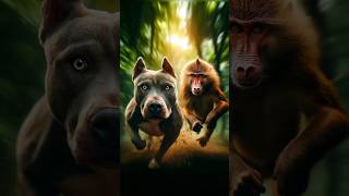 Pitbull Face Off Against Baboons shorts pitbull baboon [upl. by Altheta]