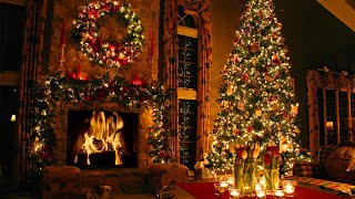 2 Hours of Classic Christmas Songs with Fireplace and Beautiful Christmas Background [upl. by Brass]