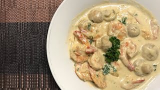 Creamy Garlic Shrimp w Mushroom  Kuya Emboy tv [upl. by Ethelind]