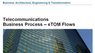 Telecommunications Business Process  eTOM Flows [upl. by Nedia788]