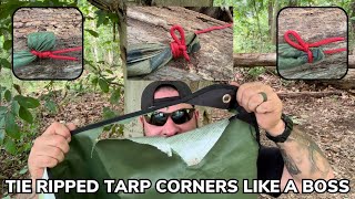 Ripped Out Grommets and Tarp Corners No Problem Tie Them Like a Boss [upl. by Essilrahc327]