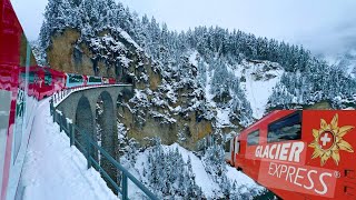 GLACIER EXPRESS SWITZERLAND 🇨🇭 World’s Most Beautiful Train Ride in Switzerland [upl. by Nim]