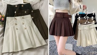 High Waist Pleated Mini Skirts Spring Korean Style Aline Short Skirt 2024 viralvideo [upl. by Nakhsa]