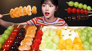 SUB빠삭달달 탕후루 먹방🍡 망고 샤인머스캣 과일빙수까지 여름 디저트 꿀조합 리얼사운드 Tanghulu Bingsu Mukbang Asmr [upl. by Atselec589]