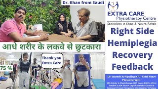 Post Stroke Recovery  Right Side Hemiplegia Treatment  Best Neuro Physiotherapist in INDIA [upl. by Adnawed941]