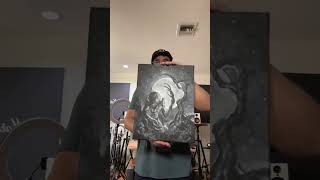 Day 33 Pumpkinhead fan art Acrylic 2022 🎃 darkart art viralvideo alt pumpkinhead [upl. by Chlori516]