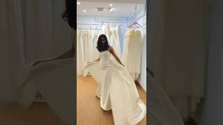 Satin gown with overskirt D’Aisle bridalsweddinggownweddingattire [upl. by Nyleimaj]