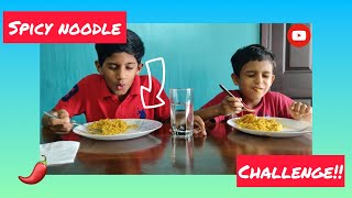 Spicy noodles challenge Spicy Maggi contestMe vs my bro challenge [upl. by Lleynod]