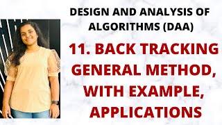 Back Tracking  General Method Example Applications L11DAA [upl. by Arinaid]