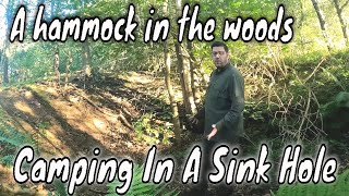 Hammock Camping In A Local Woodland Sinkhole Beef Stew Over A Fire [upl. by Rurik]