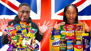 Canadians Trying BRITISH SNACKS For The FIRST TIME [upl. by Aicertal]