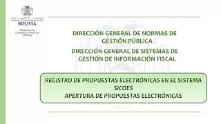 35 APERTURA DE PROPUESTAS ELECTRÓNICAS EN EL SICOES [upl. by Fara]