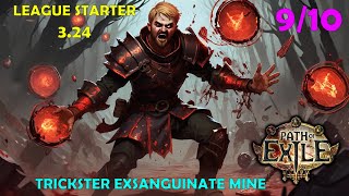 The best league Starter I have ever played Trickster Exsanguinate Mine Poe 324 [upl. by Amandi235]