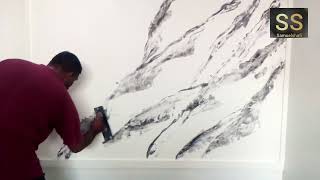 Turkish marble designing wall paint texture 2024 [upl. by Artim]