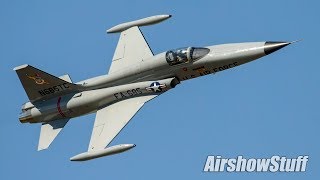 F5 Freedom Fighter Flybys  Northern Illinois Airshow 2017 [upl. by Ahseiym]