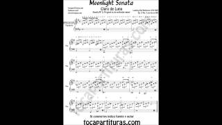 Moonlight Sonata Piano Sheet Music for begginers in key E minor [upl. by Buna]