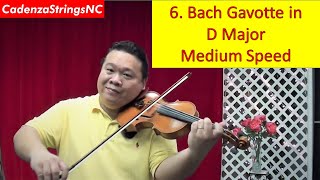 Gavotte in D Major  Medium Speed Play Along  Suzuki Violin Book 3 [upl. by Annovad]