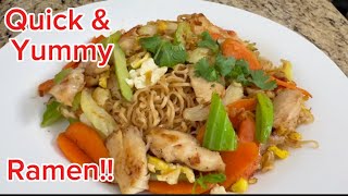 EP176 Chicken Ramen Stir Fry Delicious Quick and Easy Dish [upl. by Yeruoc]