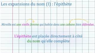 Les expansions du nom 1 Lépithète [upl. by Mot]