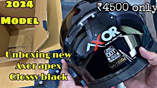 LATEST AXOR APEX GLOSSY BLACK HELMET🔥❤️ BEST HELMET UNDER 5k [upl. by Hester379]